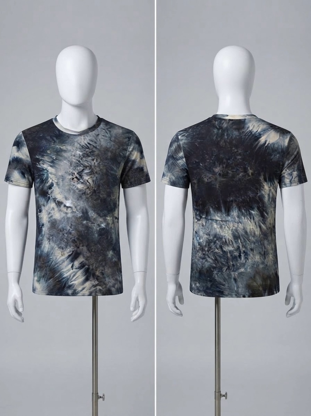 Tie-Dye Crewneck Short Sleeve Shirt - Slate Blue